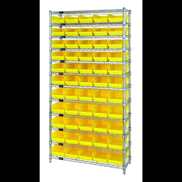 Quantum Storage Systems Shelf Bin Wire Shelving System WR12-104YL